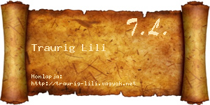 Traurig Lili névjegykártya